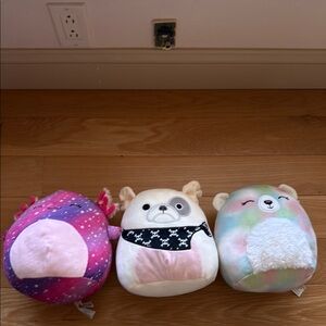 Colorful Plush Squishmallow Trio